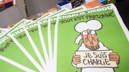 Des exmplaires du num&eacute;ro 1 178 de "Charlie Hebdo", &agrave; Bruxelles (Belgique), le 15 janvier 2015. (FILIP DE SMET / BELGA MAG / AFP)