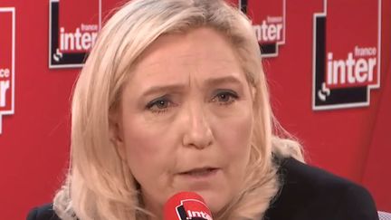 Marine Le Pen, présidente du Rassemblement national, était l'invitée de France Inter mercredi 26 février 2020. (FRANCE INTER / RADIO FRANCE)