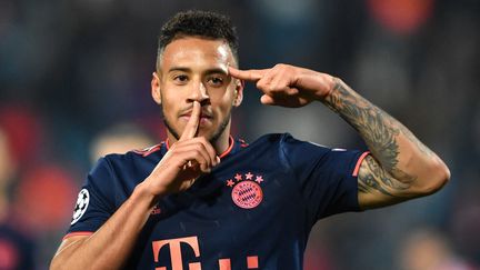 Corentin Tolisso après un but face à l'Etoile rouge de Belgrade, le 26 novembre 2019 en Serbie. (ANDREJ ISAKOVIC / AFP)