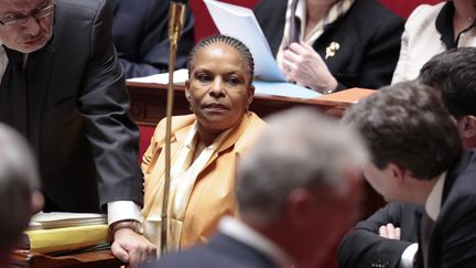 La ministre de la Justice, Christiane Taubira, le 30 janvier 2013 &agrave; l'Assembl&eacute;e nationale, &agrave; Paris. (MAXPPP)