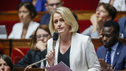 Barbara Pompili, ici dans l'hémicycle à l'Assemblée nationale. (LEON TANGUY / MAXPPP)