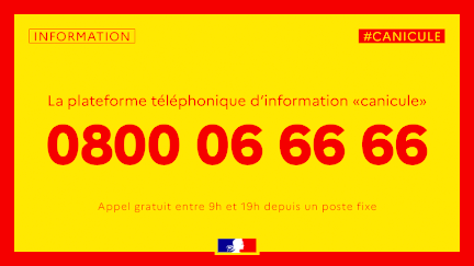 Le visuel de présentation du numéro vert "canicule" réactivé par le gouvernement le 16 juin 2022. (MINISTERE DE LA SANTE)