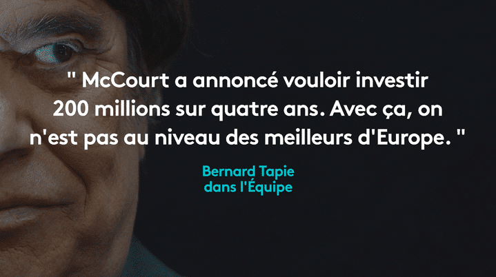 Déclaration de Bernard Tapie, ex-président de l'OM, le 15 mars 2017, dans le quotidien L'Équipe. (RADIO FRANCE / FRANCEINFO)