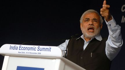 Narendra Modi au Forum économique indien de 2008. Orateur hors pair, il est renommé pour son élégance et ses bons mots. (Norbert Schiller/World Economic Forum)