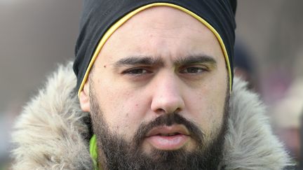 Eric Drouet, l'un des leaders des "gilets jaunes", lors d'une manifestation à Paris, le 19 janvier 2019. (ZAKARIA ABDELKAFI / AFP)