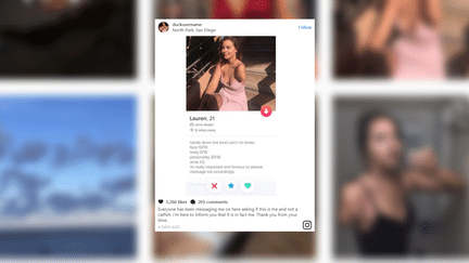 Une jeune femme qui a perdu son bras partage sa&nbsp;description Tinder sur Instagram, le 7 août 2017. (DUCKUSERNAME / INSTAGRAM)