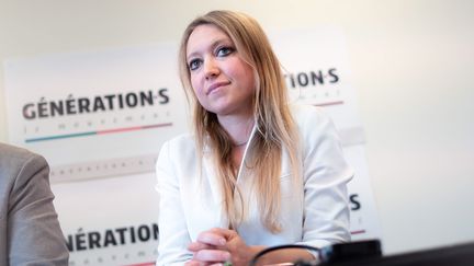 Aurore Lalucq, lors d'une conférence de presse de Generation.s le 18 mai 2018. (CHRISTOPHE MORIN / MAXPPP)