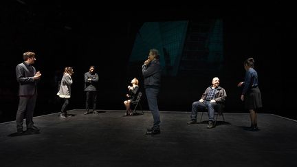 "Moi, Daniel Blake", adaptation théâtrale par Joël Dragutin du film éponyme de Ken loach, Palme d'or à Cannes 2016, création au Festival Off d'Avignon 2019. (JEAN-MICHEL ROUSVOAL)