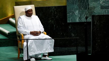 Le président gambien, Adama Barrow, à l'ONU le 25 septembre 2018. Certains l'accusent de visées dictatoriales.... (REUTERS - EDUARDO MUNOZ / X01440)