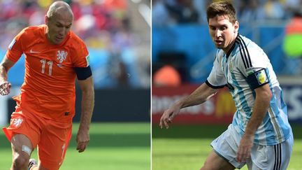 Le Néerlandais Arjen Robben et l'Argentin Lionel Messi