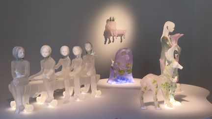 Les créations de Christina Bothwell. L’artiste a mis au point un processus original lui permettant d'associer la céramique au verre pour réussir un assemblage inédit. Less deux matériaux n’ayant pas le même degré de fusion,&nbsp;ne pouvent être cuits ensemble. (F. Bordes / France Télévisions)