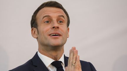 Le président de la République, Emmanuel Macron, le 21 décembre 2019 à Paris. (LUDOVIC MARIN / AFP)