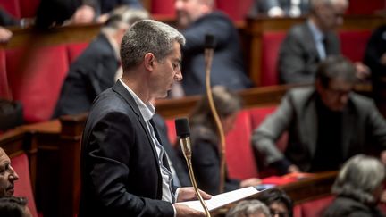 Le député écologiste François Ruffin s'exprime à l'Assemblée nationale, à Paris, le 22 octobre 2024. (ARTHUR N. ORCHARD / HANS LUCAS / AFP)