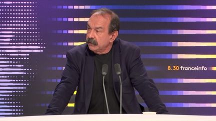 Philippe Martinez, secrétaire général de la CGT, était mardi 7 mars l’invité du 8h30 franceinfo. (FRANCEINFO / RADIOFRANCE)