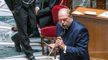 Eric Dupond-Moretti, ministre de la Justice, lors des questions au gouvernement, le 15 septembre 2020, à Paris. (VOISIN / PHANIE / AFP)