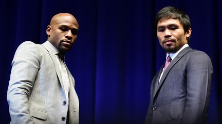 Floyd Mayweather et  Manny Pacquiao (FREDERIC J. BROWN / AFP)