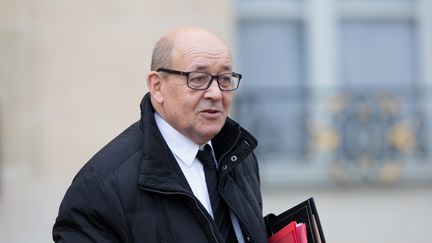 Le ministre de la Défense Jean-Yves Le Drian à l'Elysée, le 1er février 2017. (CITIZENSIDE / AFP)