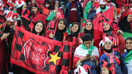 Des supportrices du FC Persépolis&nbsp;lors de la finale de&nbsp;la Ligue des champions asiatique de football, le 10&nbsp;novembre 2018 à Téhéran (Iran). (AFP)