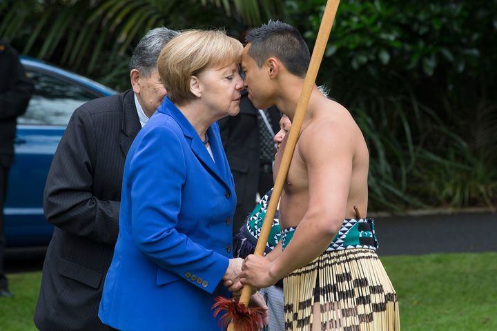 La chancelière allemande, Angela Merkel, le 14 novembre 2014 à Auckland (Nouvelle-Zélande). (DAVID ROWLAND / AFP)