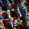 Le groupe du RN à l'Assemblée nationale avec sa présidente Marine Le Pen, le 10 janvier 2023. (XOSE BOUZAS / HANS LUCAS)