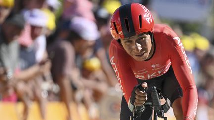 Nairo Quintana lors de la 20e étape du Tour de France reliant Lacapelle-Marival à Rocamadour, le 23 juillet 2022. (DAVID STOCKMAN / BELGA MAG via AFP)