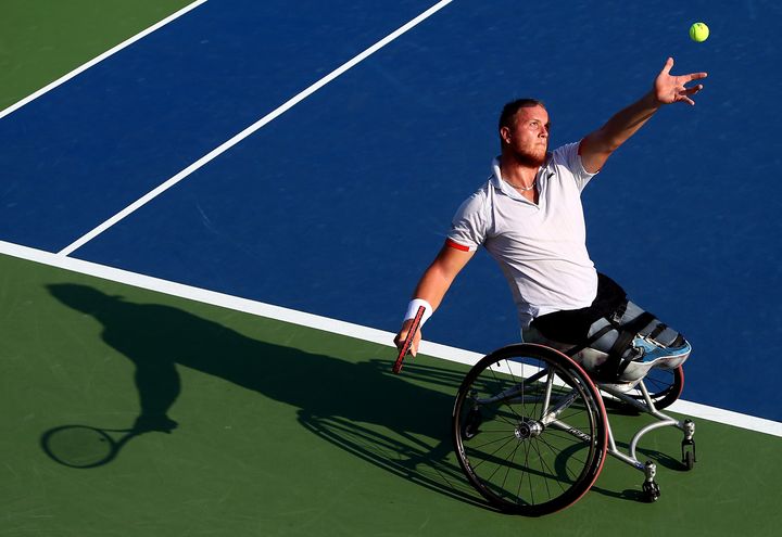 Nicolas Peifer lors de l'US Open de tennis en fauteuil à New York (Etats-Unis), le 5 septembre 2014. (STREETER LECKA / GETTY IMAGES NORTH AMERICA)