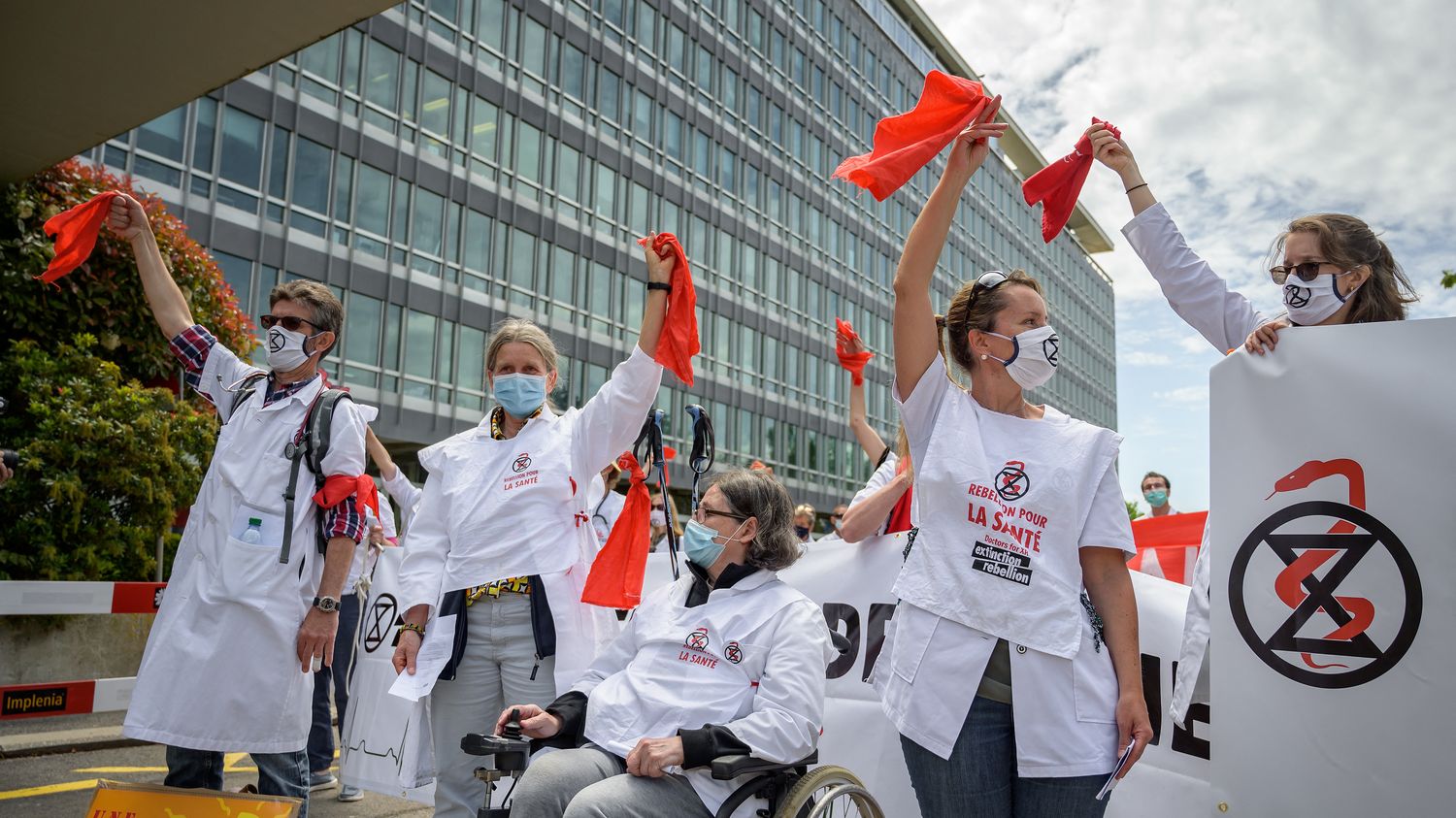 Vor dem WHO-Hauptquartier forderten die Ärzte globale Maßnahmen gegen die Risiken des Klimawandels