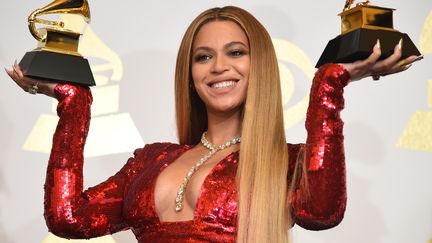 Beyoncé aux Grammy Awards, en février 2017.
 (ROBYN BECK / AFP)