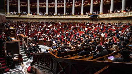 L'hémicycle de l'Assemblée nationale, à Paris, le 19 juin 2018. (CHRISTOPHE ARCHAMBAULT / AFP)