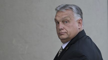 Le Premier ministre hongrois Viktor Orban, devant la cathédrale Métropolitaine de Buenos Aires (Argentine), quelques minutes avant l'inauguration du nouveau président, Javier Milei, le 10 décembre 2023. (JUAN MABROMATA / AFP)