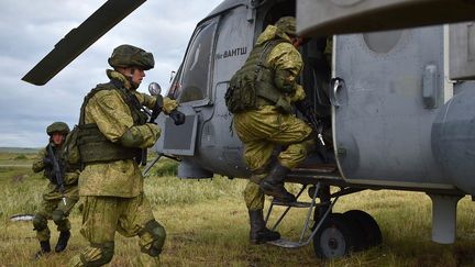 Des soldats russes participent aux exercices militaires "Vostok-2022" à Ussuriysk (Russie), le 6 septembre 2022. (RUSSIAN MINISTRY / MAXPPP)