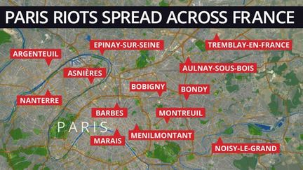 Capture d'écran de la carte des supposées "no-go zones"publiée par le Geller Report, le 16 février 2017. (Geller Report)