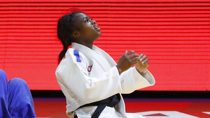 Clarisse Agbegnenou à Tel Aviv (Israel), le 27 avril 2018, lors des championnats d'Europe de judo. (JACK GUEZ / AFP)