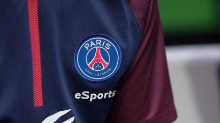 Le maillot 2017 du PSG esports. (THOMAS SAMSON / AFP)