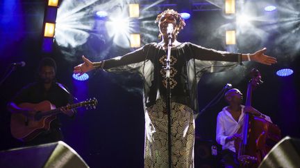 Lisa Simone a tout donné lors de sa prestation. 
 (Yohan Bonnet / AFP)