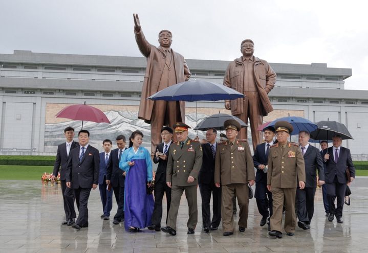 Le ministre de la Défense russe Sergueï Choïgou lors d'une visite à Pyongyang (Corée du Nord), le 26 juillet 2023. (MINISTERE DE LA DEFENSE RUSSE)