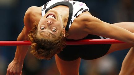 La sauteuse en hauteur croate Blanka Vlasic lors du meeting d'athl&eacute;tisme de Glasgow (Royaume-Uni), le 12 juillet 2014. (PHIL NOBLE / REUTERS)