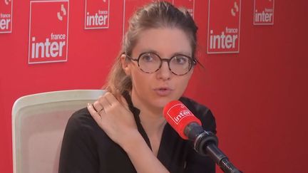 Aurore Bergé, ministre des Solidarités et des Familles, le 20 novembre 2023 sur franceinfo. (FRANCE INTER / RADIO FRANCE)