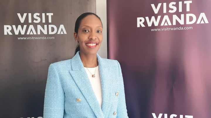 Mickaella Rugwisangoga, director general of Rwandan tourism, in Kigali in April 2024 (SANDRINE ETOA-ANDEGUE / FRANCEINFO /RADIO FRANCE)