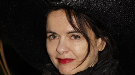 Amélie Nothomb à "La Closerie des Lilas", le 12 avril 2016 (BERNARD MENIGAULT / CORBIS NEWS)