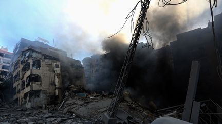 3 octobre 2024. Beyrouth au Liban. L'armée israélienne a annoncé avoir mené dans la nuit du 3 au 4 octobre une nouvelle salve de frappes sur le sud de la capitale libanaise, bastion du Hezbollah. (STRINGER / PICTURE ALLIANCE VIA GETTY IMAGES)