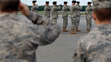 Céémonie militaire sur la base américaine de Bagram (Chip Somodevilla/Getty Images/AFP)