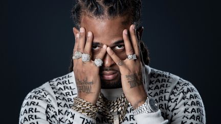 Kalash durant un photoshoot le 24 octobre 2019 à Paris. (BERTRAND GUAY / AFP)