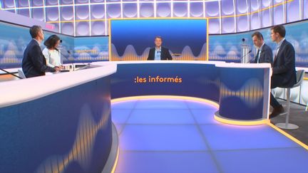 Le plateau des informés du matin du lundi 3 octobre 2022. (CAPTURE ECRAN / FRANCEINFO)