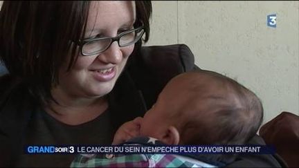 Corinne a accouché malgré son cancer du sein. (FRANCE 3)