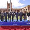 Des représentants des pays du Mercosur (Brésil, Argentine, Uruguay, Paraguay et Bolivie) lors d'un sommet de cette alliance, à Asuncion, la capitale du Paraguay, le 8 juillet 2024. (PARAGUAYAN PRESIDENCY / AFP)