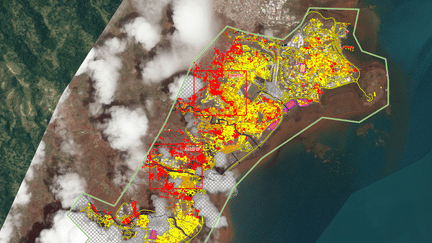 L'analyse d'images satellite récentes de Mayotte permet de quantifier les dégâts du cyclone Chido, en décembre 2024. (COPERNICUS)