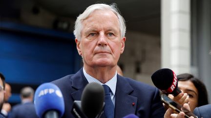 Le Premier ministre, Michel Barnier, le 7 septembre 2024 à l'hôpital Necker de Paris. (LUDOVIC MARIN / AFP)