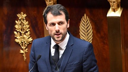 Le député macroniste Mathieu Lefèvre, le 23 octobre 2023 à l'Assemblée nationale. (BERTRAND GUAY / AFP)