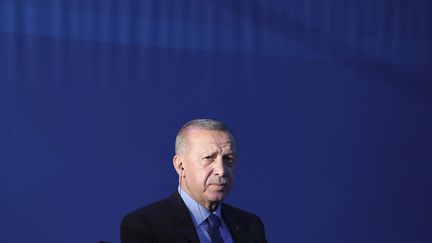 Le président turc Recep Tayyip Erdogan à&nbsp;Sremska Raca en Bosnie, le 8 octobre 2019. (AP/SIPA)